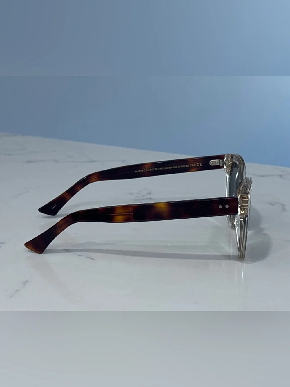 Cutler and Gross Sunglasses 1298 Soft Cat Eye Crystal Peach Tortoise Italy Cutler and Gross Square Sunglasses 1386 – MARAME main image 4